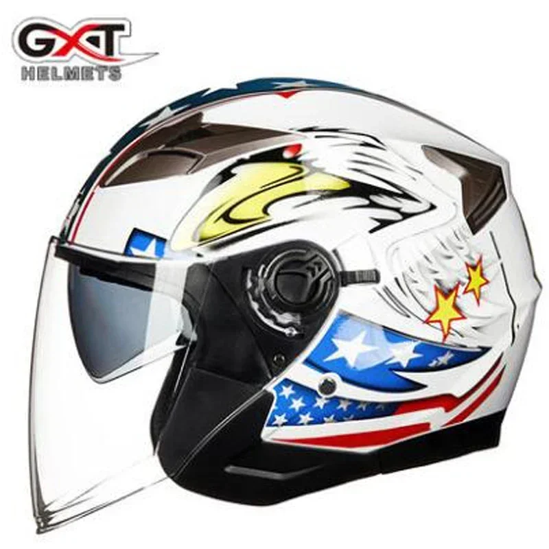 New GXT 708 Double Visor Electric Motorbike Bicycle Scooter Safety Helmet Men/Women Half Face Summer Motorcycle Helmets Autumn