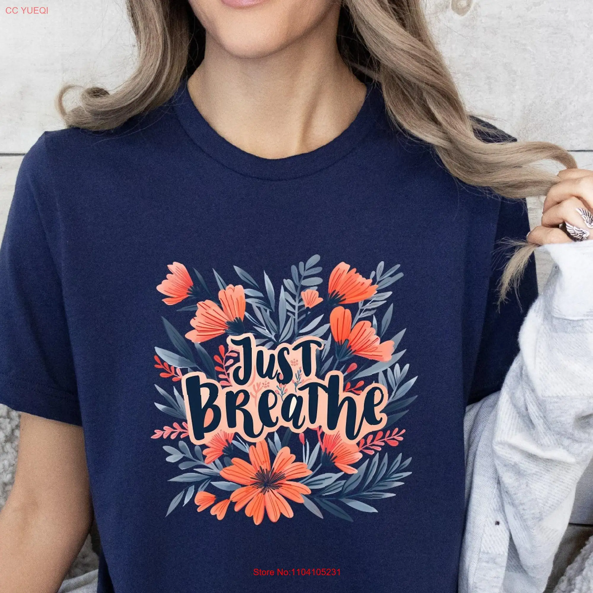 Just Breathe T Shirt Motivational Be Strong Inspirational tal Health Stay SweaT long or short sleeves