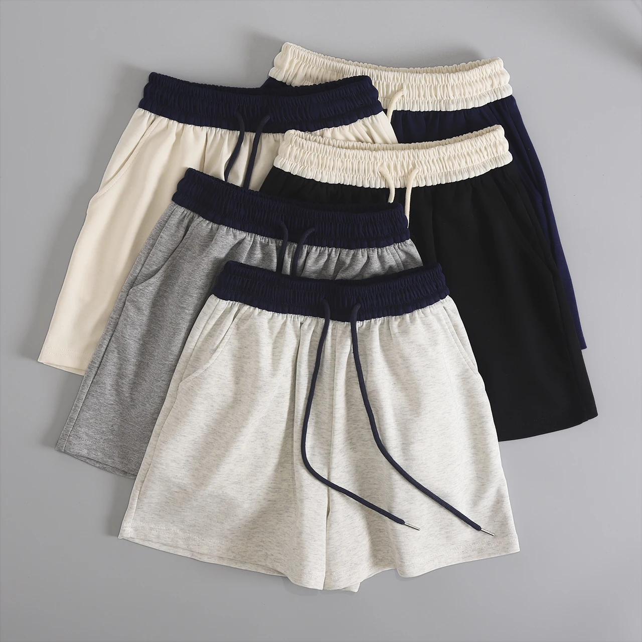 

Женские спортивные шорты с высокой талией, летние, 2026, новые, повседневные, для фитнеса, для бега, широкие брюки, американский стиль, для активного отдыха