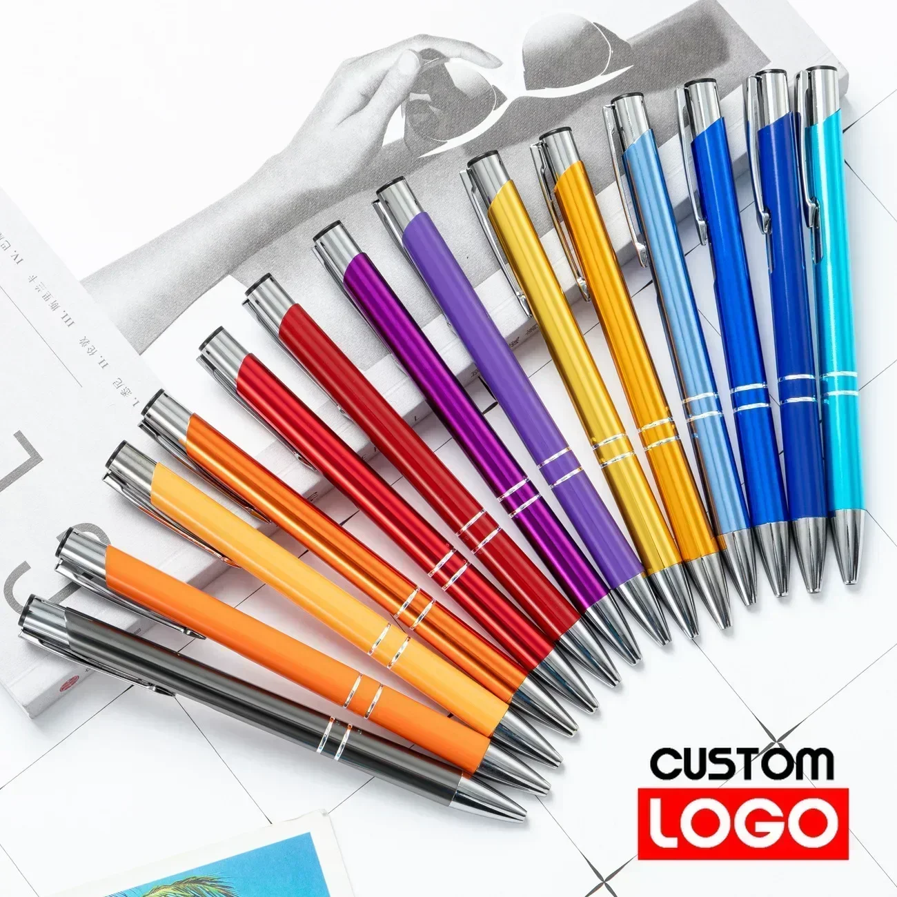 

20-200 Pens Wholesale Hot Sell Custom Ballopint Pen Metal Ball Pen Support Print Logo Advertising Personalized Pen Advertising