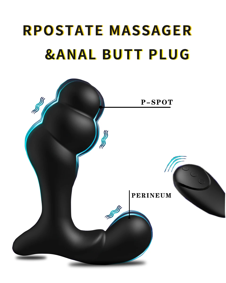 Vibrating Prostate Massager Anal Training Butt Plug With 12 Vibration Modes G-Spot Vibrator Anal Beads Sexual Stimulation Device