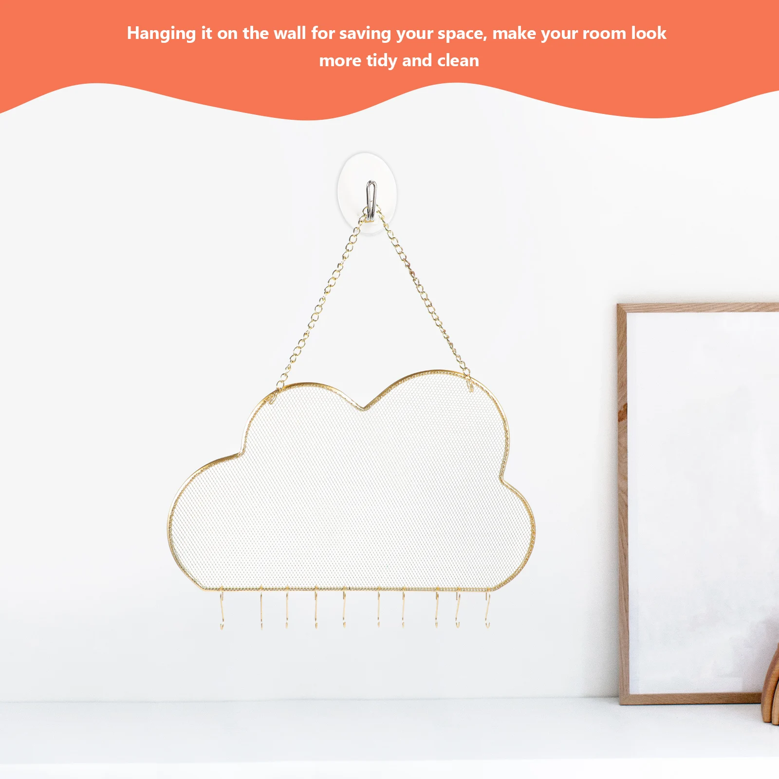 

Cloud Wall Hanging Holder Jewelry Organizer Display Rack Metal Wall Mounted Earring Necklace Bracelet Holder Organize Studs
