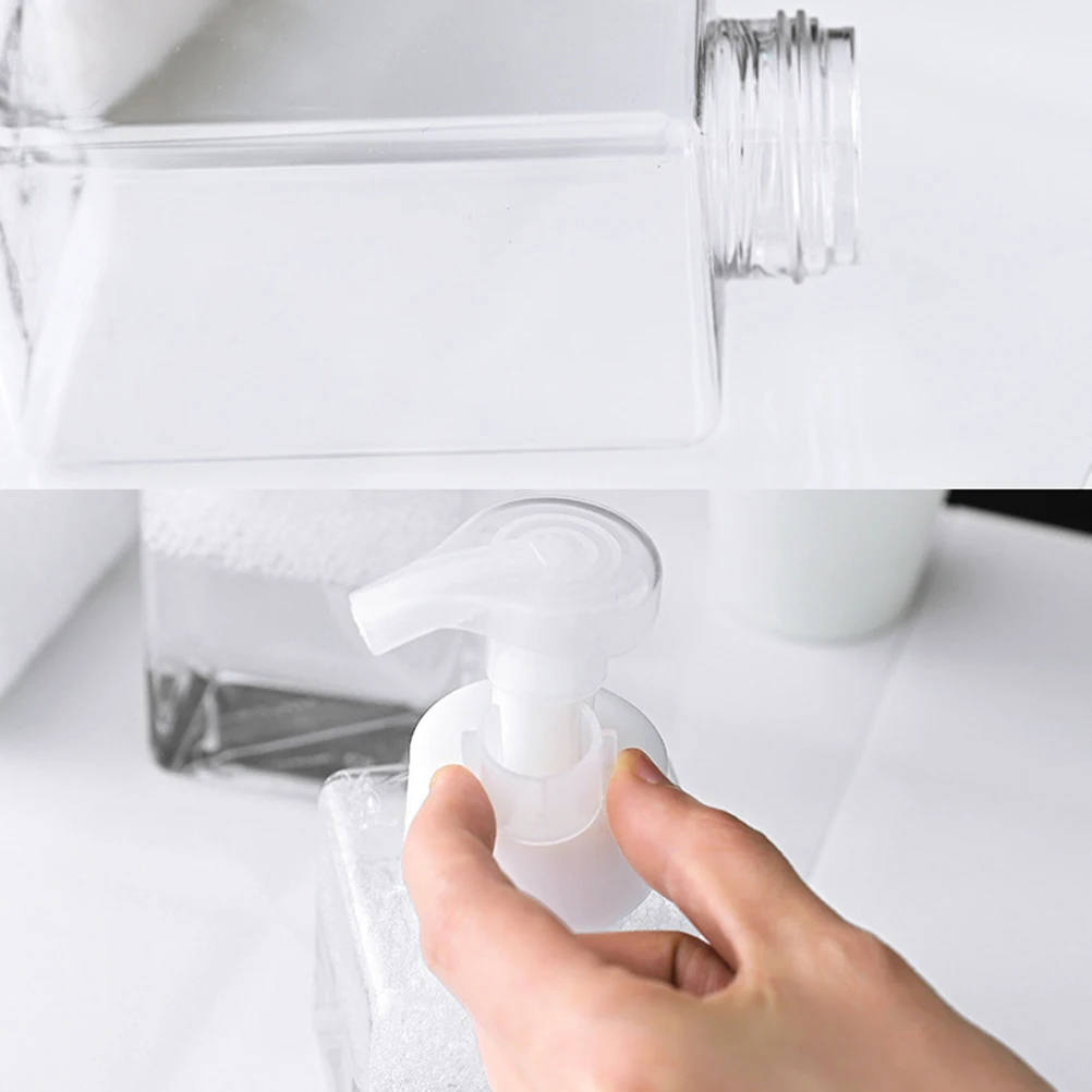 قطعتان من زجاجات لوشن توزيع مضخة الزجاجات اللامعة مع صانع فقاعات كريمة رغوية وشامبو فارغ بحجم مناسب للسفر #3