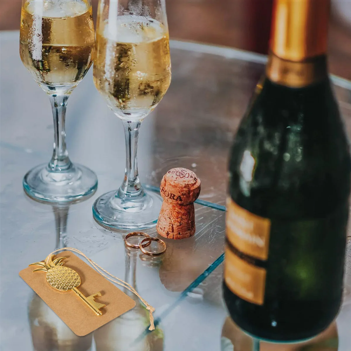 

Pineapple Zinc Alloy Key Shape Bottle Opener Multipurpose Beer Lid Remover Favor Wedding