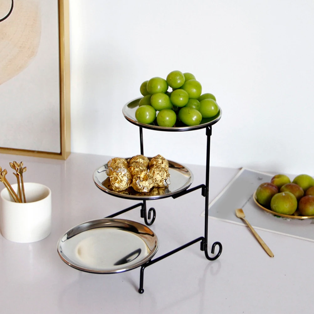

1Set Fruit Cake Stand Decorative Snack Tray Metal Serving Plate for Dessert Dried Fruit Candy Chocolate Cookie Appetizer Display