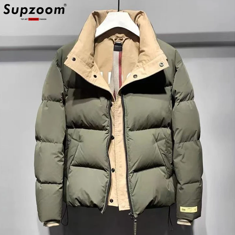 Supzoom acolchada-Chaqueta de algodón para hombre, abrigo grueso, suelto, informal, a la moda, otoño e invierno, novedad