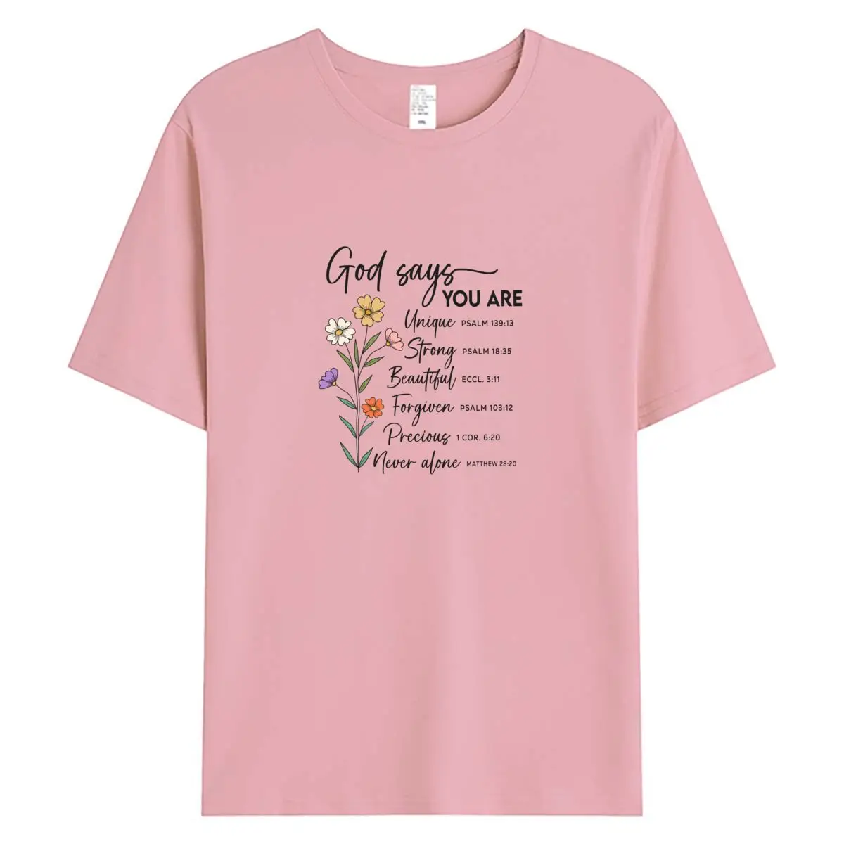 

Women's Short Sleeve Cotton T-shirt Flowers Positive Graphic T Shirts Oversized Tee Tops Summer Female Tshirt Clothes