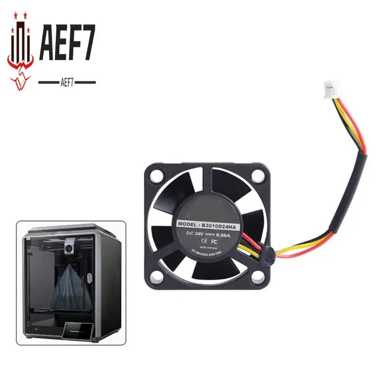 

AEF7-для CREALITY K1/K1 Max 3010 Вентилятор DC 24 В Охлаждающий вентилятор Hotend 13000 Вентиляторы с вращающейся скоростью Аксессуар для 3D-принтера