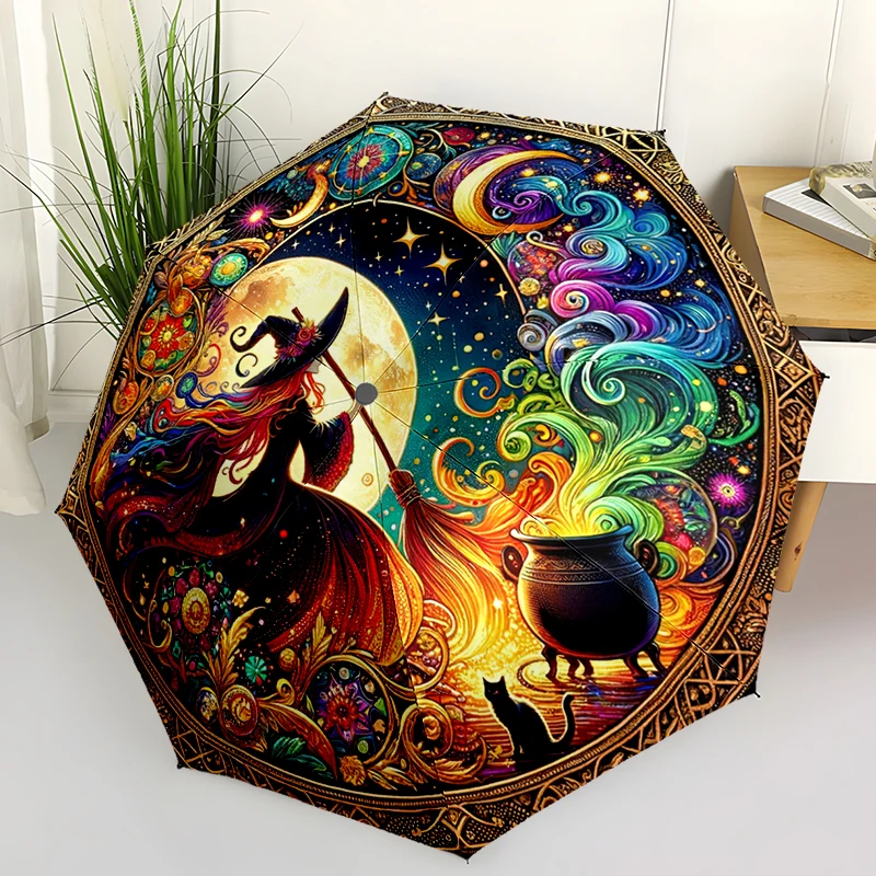 Wizard Automatic Umbrella, Compact Design with 8 Ribs,  Outdoor Leisure and Daily Use-ideal Gift