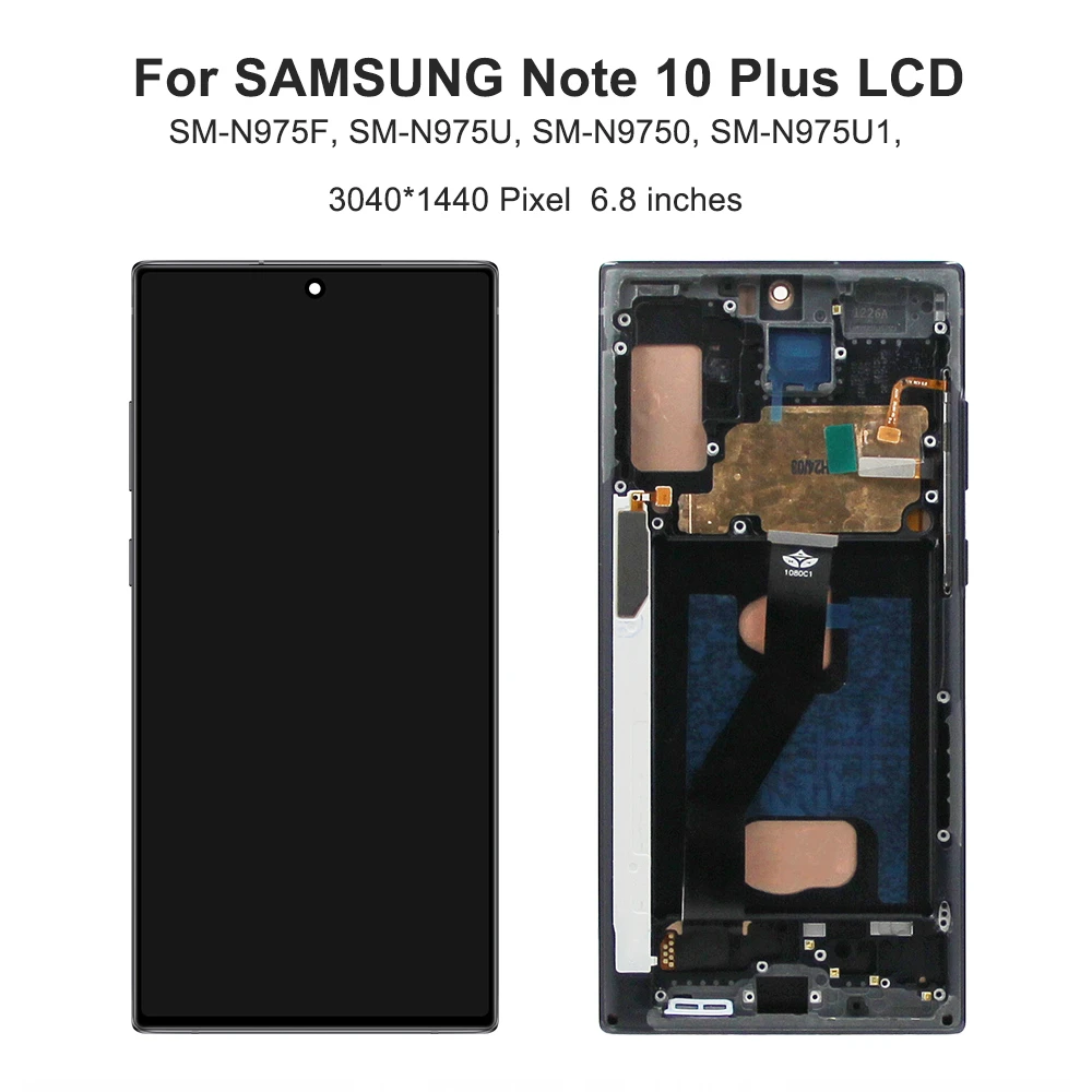 Note 10 Plus For Samsung 6.8\'\'For Note10+ N975F N975 N975W LCD Display Touch Screen Digitizer Assembly Replacement