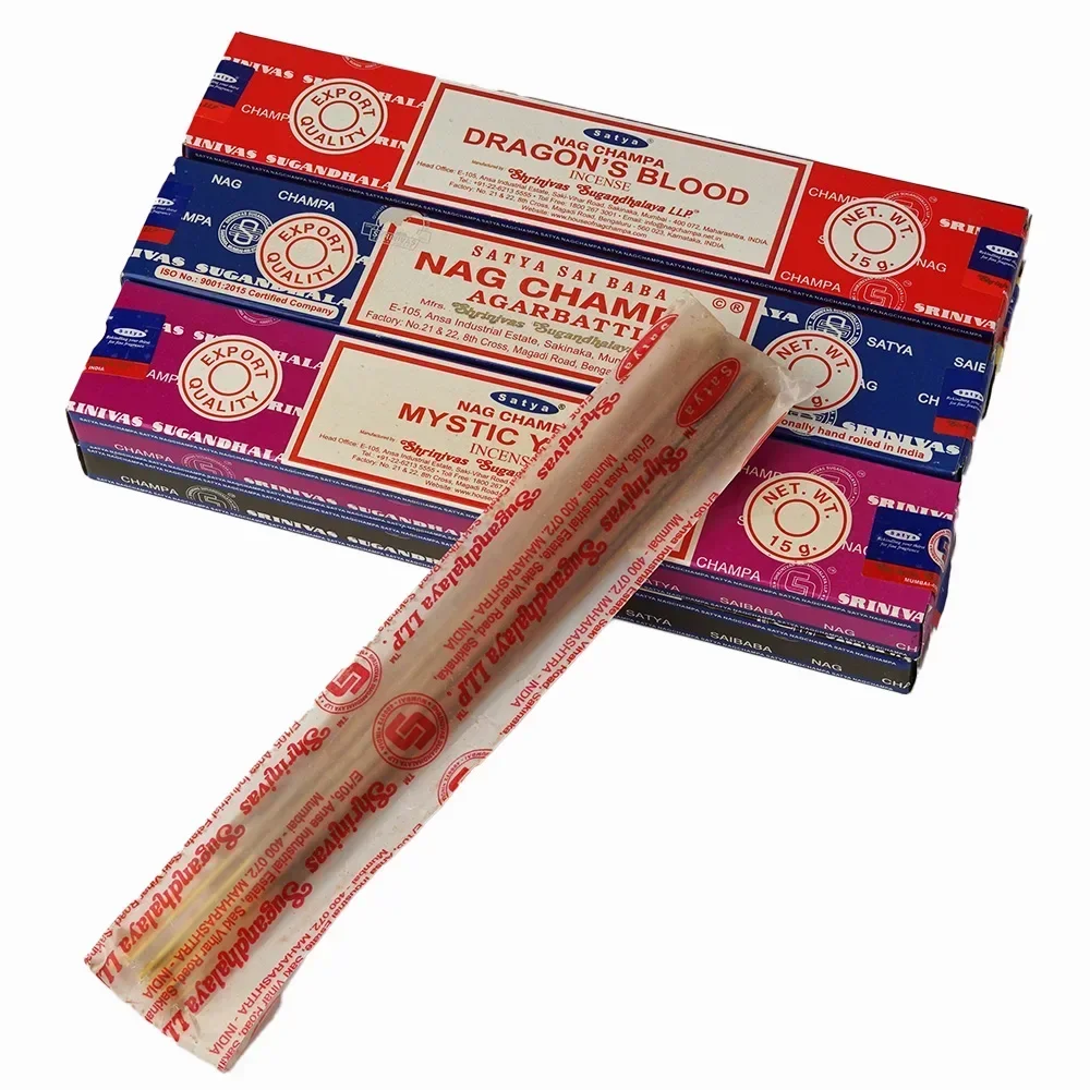 Nag Champa Indian Incense Collection Satya Handmade Sticks With Six Flavors Refreshing Medicinal Aromas For Home And Meditation