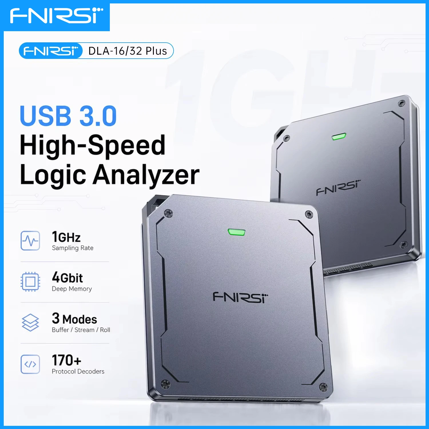 FNIRSI DLA‑16/32 Plus Logic Analyzer 1GS/s Multi‑Channel Signal Capture Protocol Decoder For ARM FPGA SCM Circuit Analysis