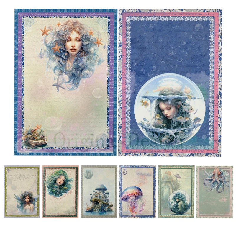 

Rice Paper Original Design The Forgotten Pearl Retro Scrapbooking Decoration Papers DIY Vintage Junk Journal Crafts S24031901