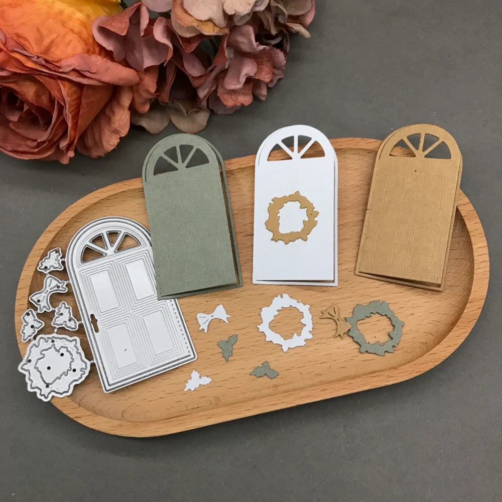 Christmas Door Metal Cutting Dies Stencils For DIY Scrapbooking Decorative Embossing Handcraft Die CutsTemplate