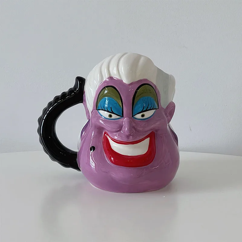 Disney Villain Ursula Maleficent Ceramic Mugs Action Figure Toys Cute Snow White The Little Mermaid Mug Cup Kids Gifts