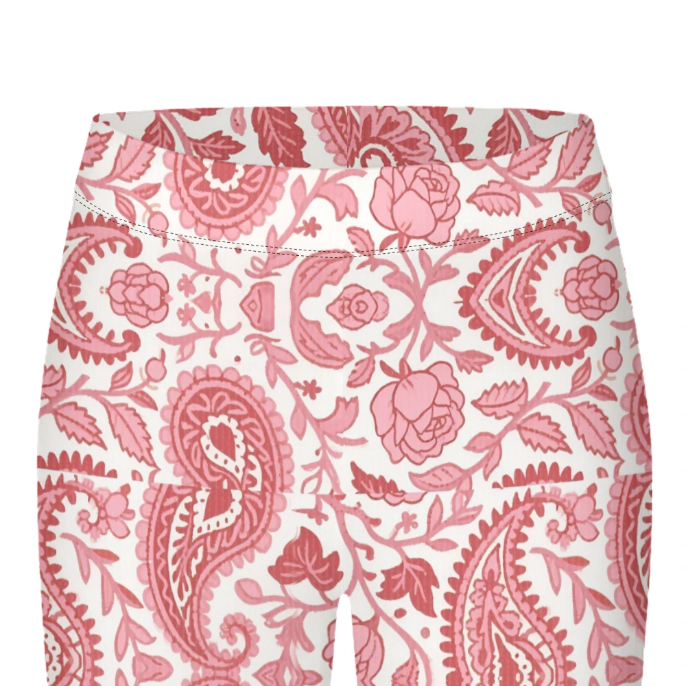 المرأة عالية الخصر البوهيمي بيزلي طماق الألوان دوامة الأزهار طباعة بسط رياضي اليوغا السراويل لملابس اللياقة البدنية غير رسمية