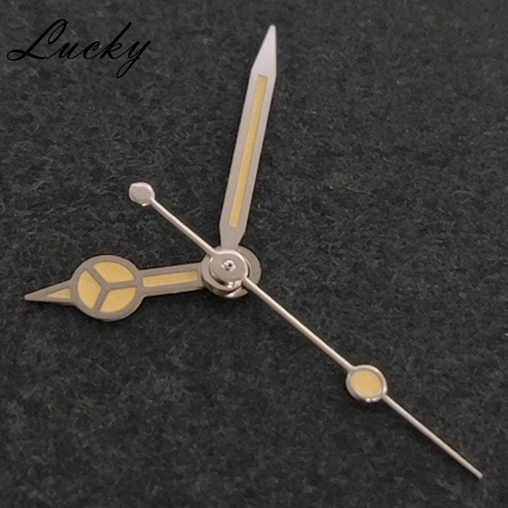 High Quality Retro NH35 Silver Orange Hands Green Luminous Watch Hands Fit NH35/NH36/4R/7S Movement Watches Pointers image 2
