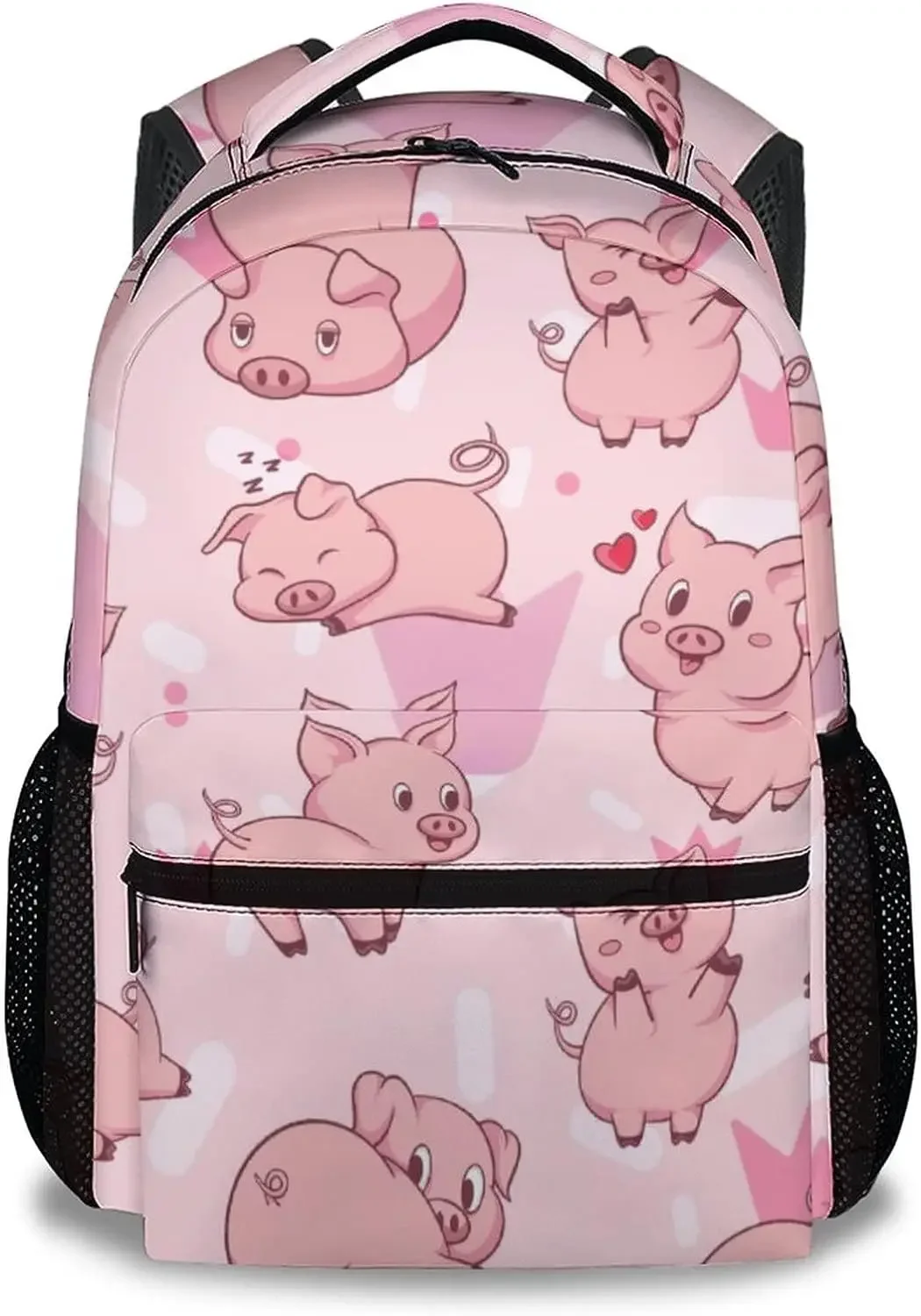 Pig Backpack Gifts 16 Inch Cute Pig Bookbag Durable Lightweight, Large Capacity Funny Animal Backpack for School