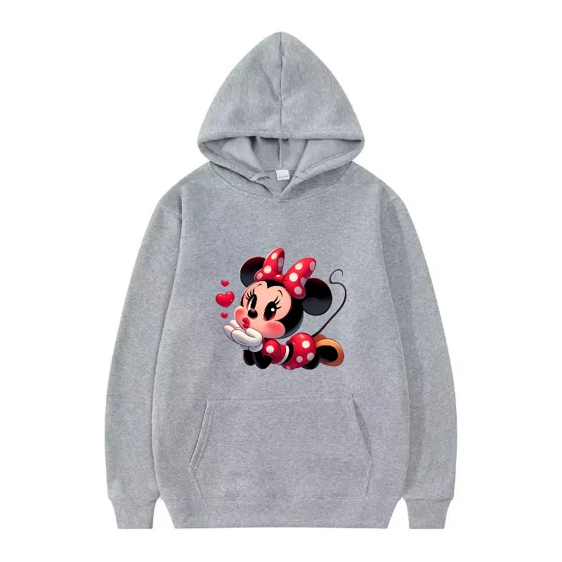 디즈니 미키 마우스 패턴 여성 스포티 루즈 블랙 겨울 패션 탑 의류 풀오버 여성용 저렴한 Y2k 후드티 스웨트셔츠