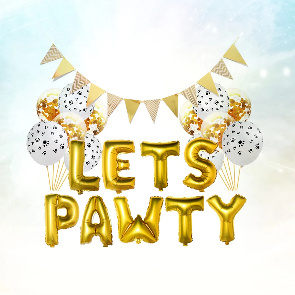 

1pc Pet Party Balloon Set 12 Inch Aluminum Foil Sequins Printed Balloons For Birthday Festival Baby Shower Theme Party