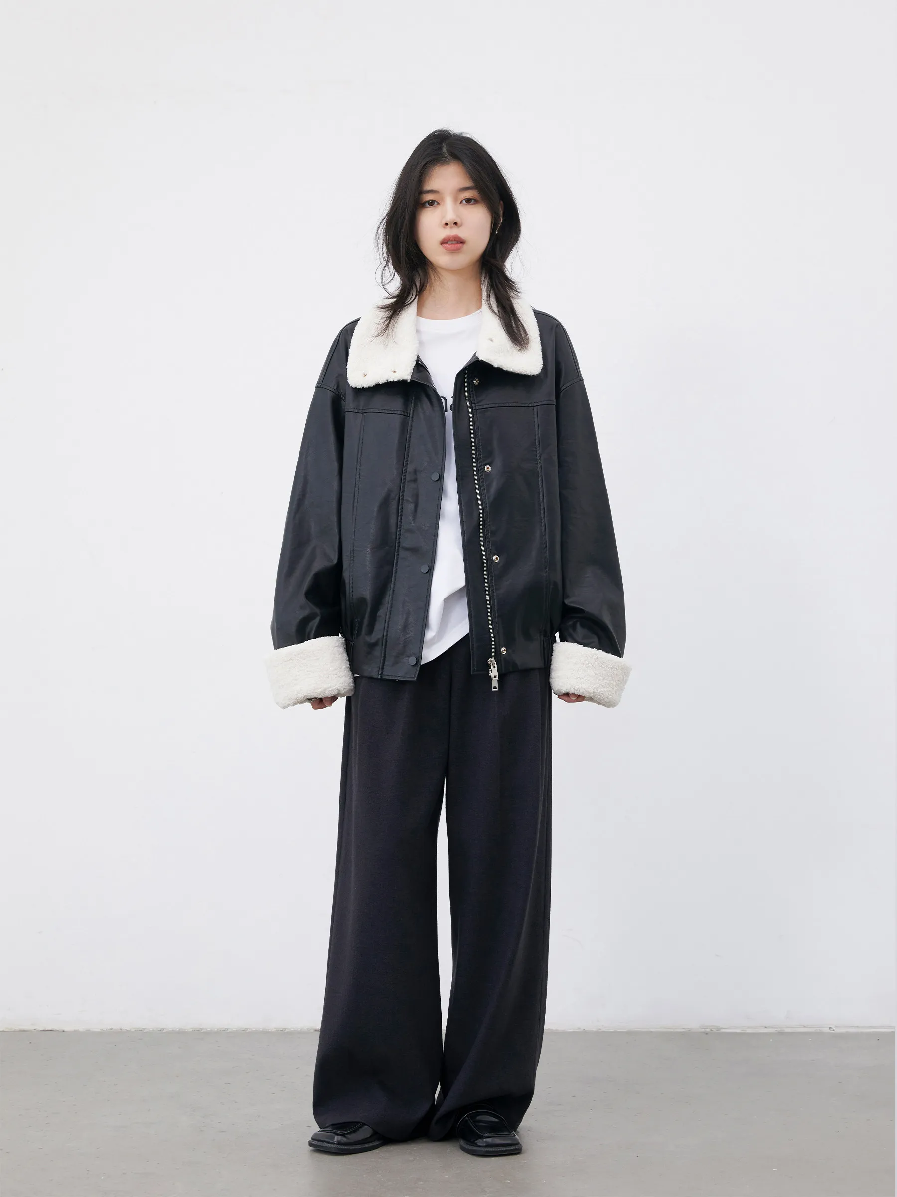 CHIC VEN Women PU Jacket New Loose Casual Retro Motorcycle Coat Streetwear Female  Faux Leather Jackets Spring Autumn 2026