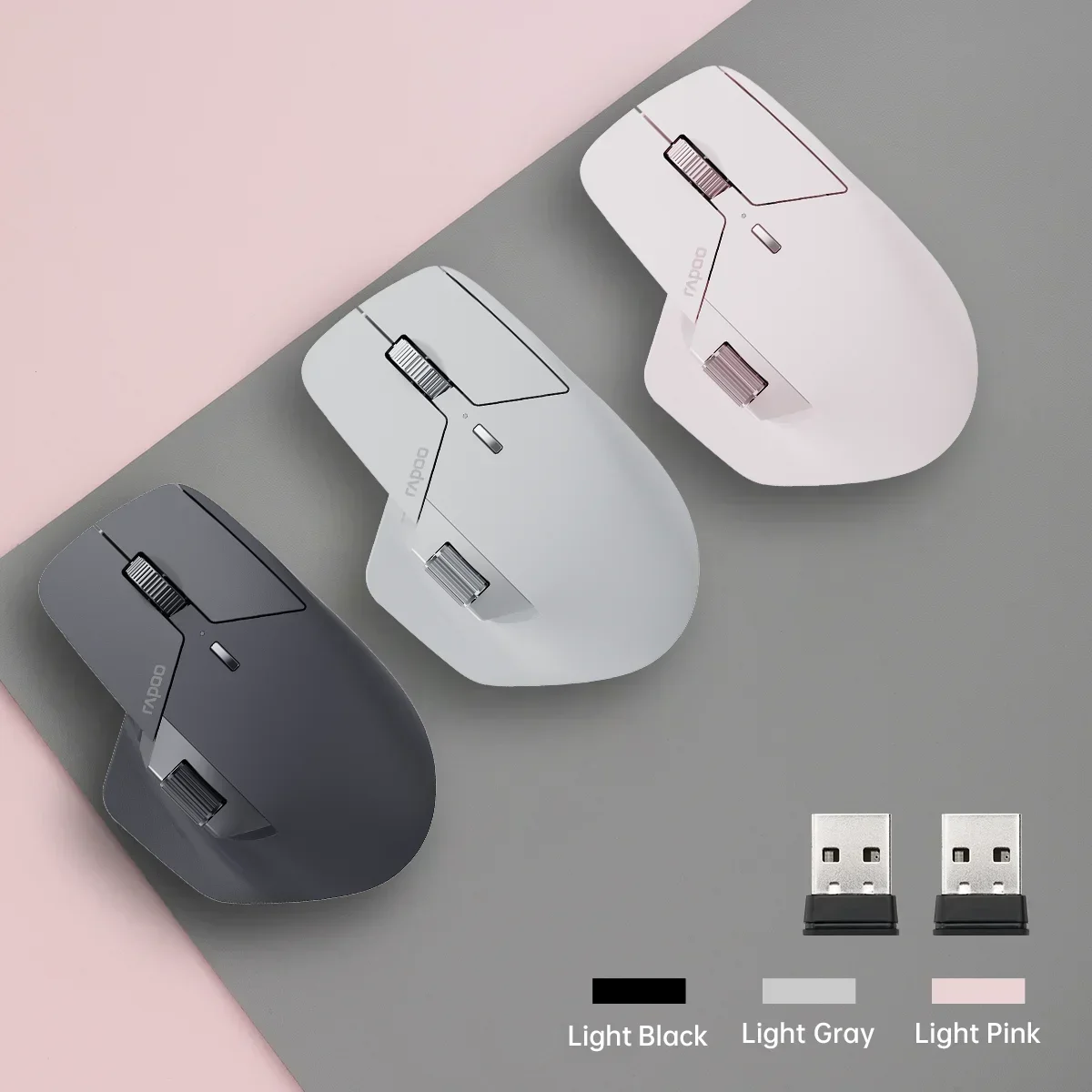 Rapoo MT760/MT760L/MT760Mini/MT760M Rechargeable Multi-mode Bluetooth Wireless Mouse Ergonomic 4000 DPI Support Up to 4 Devices