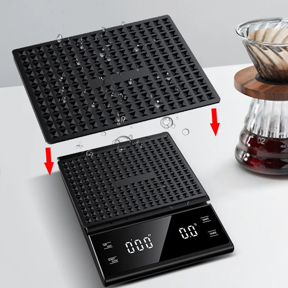 0.1g/3kg Electronic Coffee Scale with Smart Timer High Precision Espresso Scale Digital Kitchen Scale Mini Pocket Scale