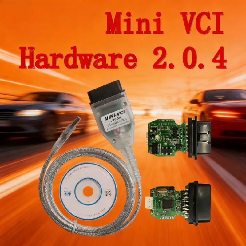 Real Firmware MINI VCI V2.0.4 J2534 SW V16.00.017 FTDI FT232RL For Toyota TIS Techstream HW 2.0.4 Multi-Language Cable