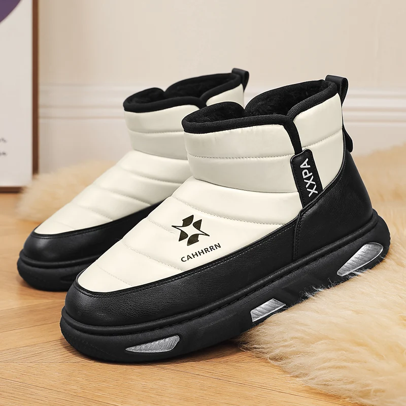 

Winter snow boots, cotton-padded and fleece-lined warm boots, thickened cotton men's shoes, trendy high-top outdoor shoes M711