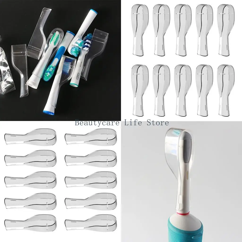 

652C Portable Brush Head Protectors 10 Pack Electric Toothbrush Head Cover Caps Prevents Contamination During Travel Trip