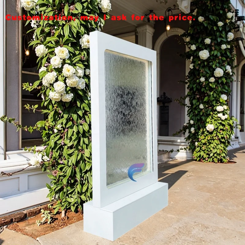 

Индивидуальный заказ. Индивидуальный внутренний/наружный фонтан из закаленного стекла, современный свадебный фон с водопадом из нержавеющей стали, украшение