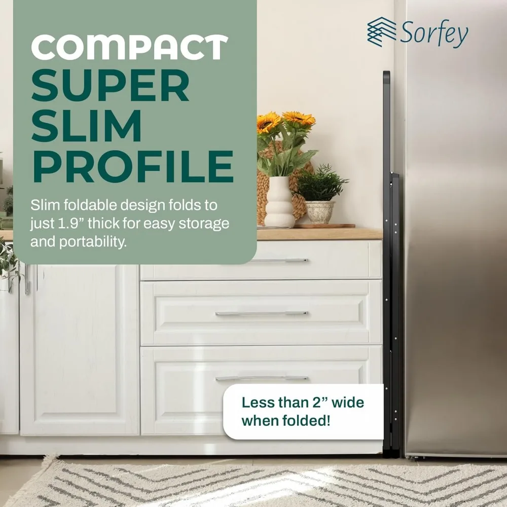 Escada dobrável de 3 degraus, design moderno de alumínio preto, mecanismo de bloqueio, perfil fino, degraus antiderrapantes, resistente e segura para uso doméstico