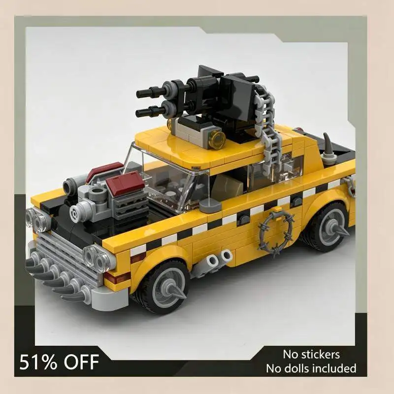 428PCS Post Apocalyptic Armored Taxi Model MOC Building Blocks Wasteland Survivor Vehicle DIY Assembly Toy Collection Gift