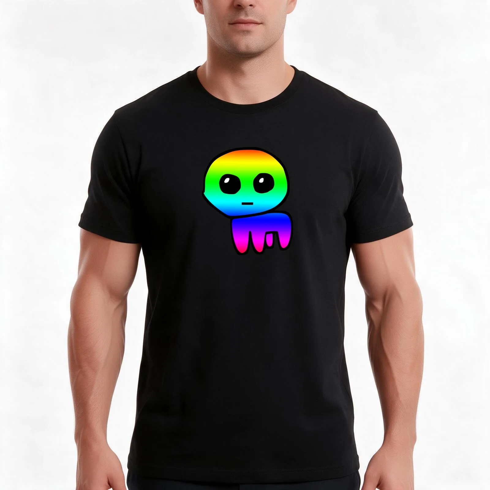 TBH Creature Pride / Autism creature Rainbow Yippee T-Shirt, Summer Casual Cotton Tee, Oversized Streetwear Tops, 100% Cotton