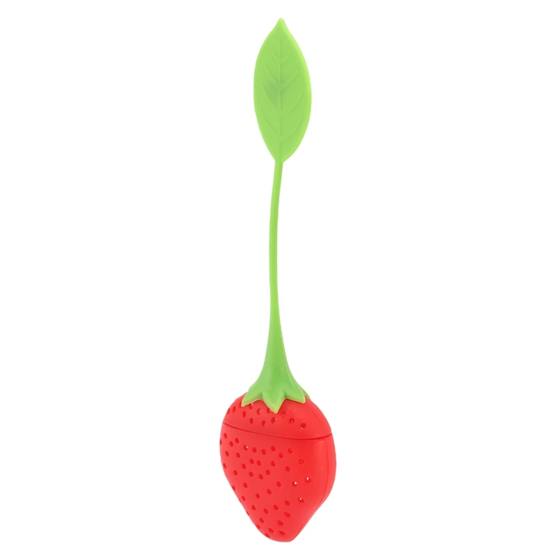 Workshop Gear Strawberry Design Silicone Tea Infuser Strainer - Red and Green / Suitable for Use in Teapot, Teacup and More--A W