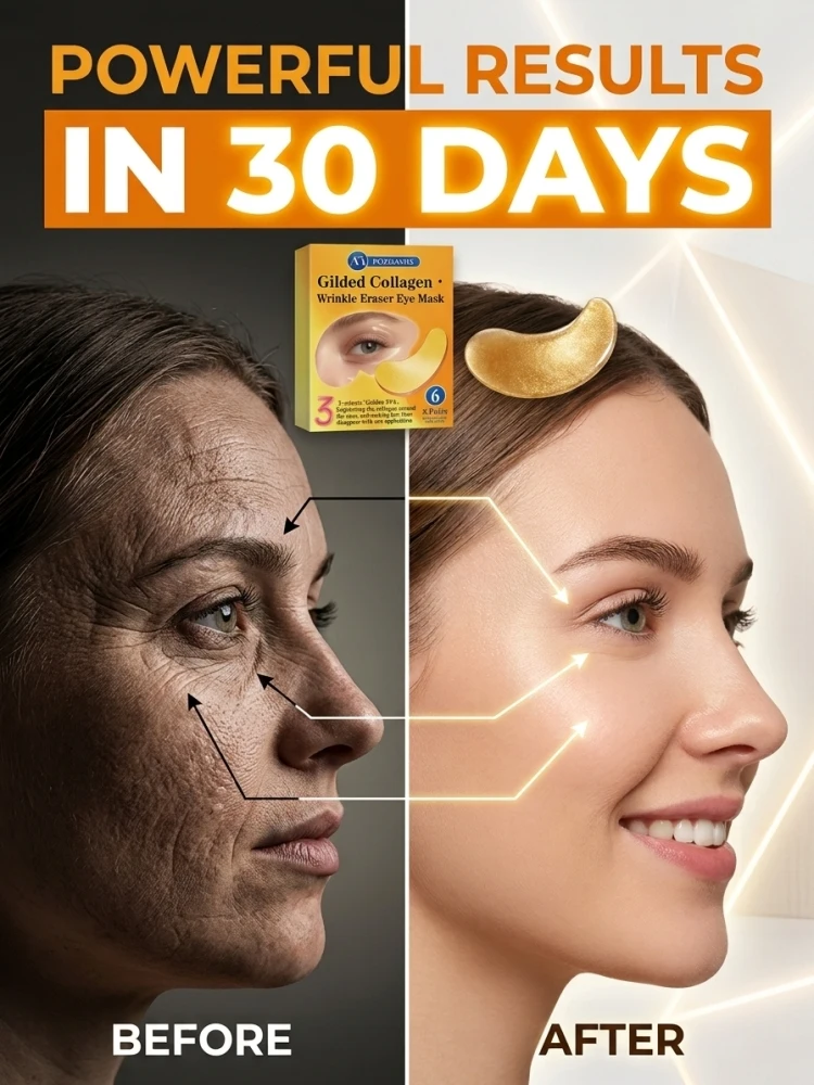 Golden Gel Under Eye Patches, Deeply Moisturizing Eye Skin Mask, Soften The Visual Look of Fine Lines, Revitalize Dull Under Eye Area