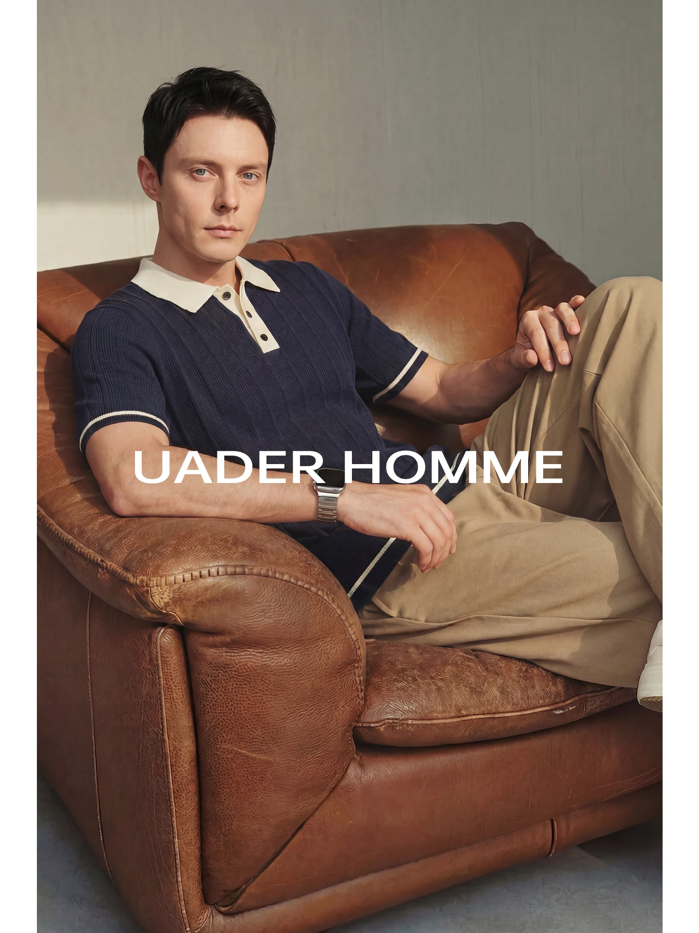 Men's Casual  Shirt Short Sleeve Knitted Stripe T-Shirt Fashion Urban Style Breathable Sweat Absorbent Short Length