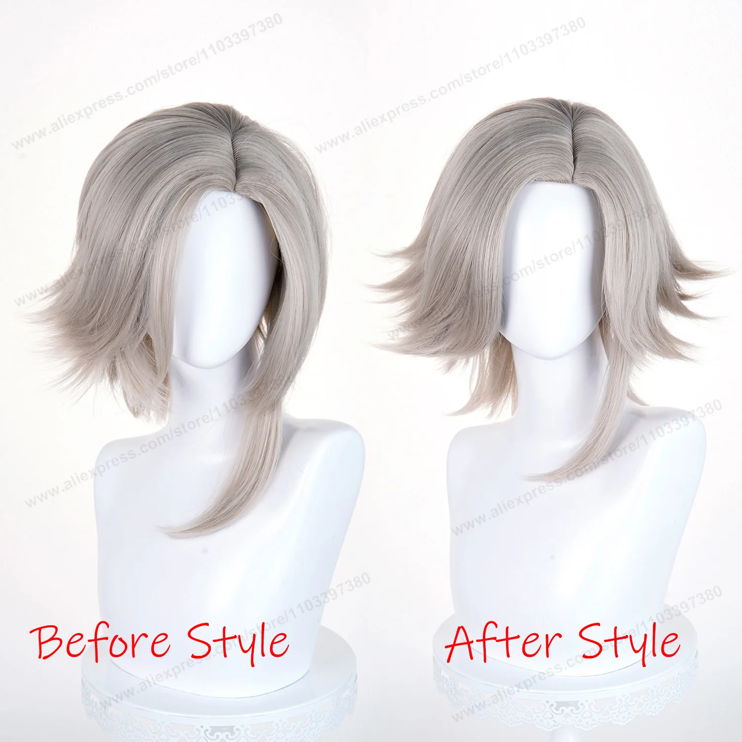 Aotsuki Eito Cosplay Wig 40cm Short Light Warm Grey Man Hair Anime Cosplay Wig Halloween Heat Resistant Synthetic Wigs