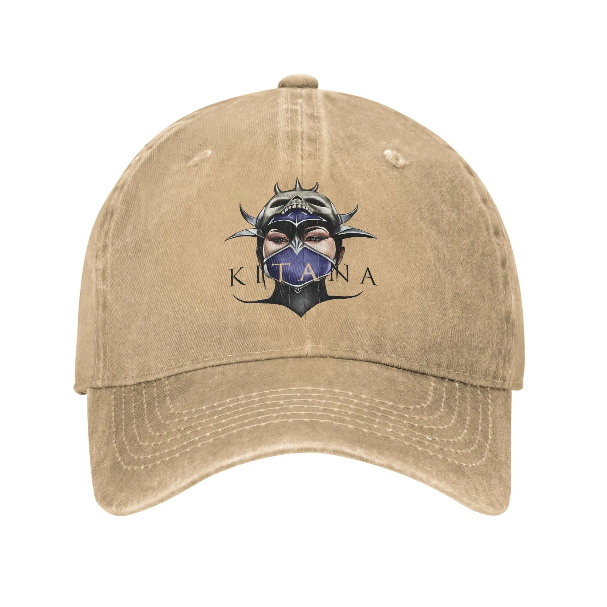 Unisex Kitana You Will Learn Respect Mortals Kombats Printed Hats Vintage Distressed Washed  Baseball Cap Adjustable