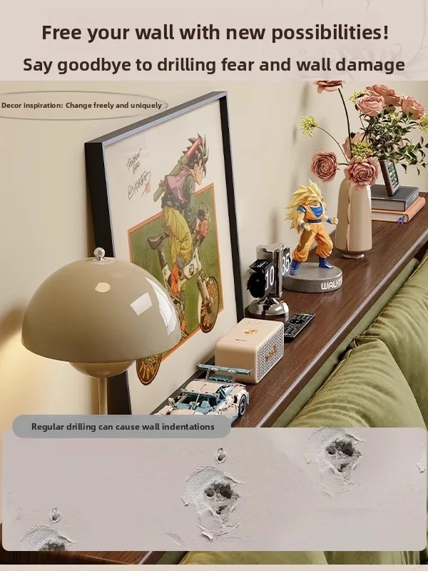  Wood Sofa Back Rack Long Strip Storage Rack against the Wall Small Narrow Table  Storage Bedroom Living Room Rack