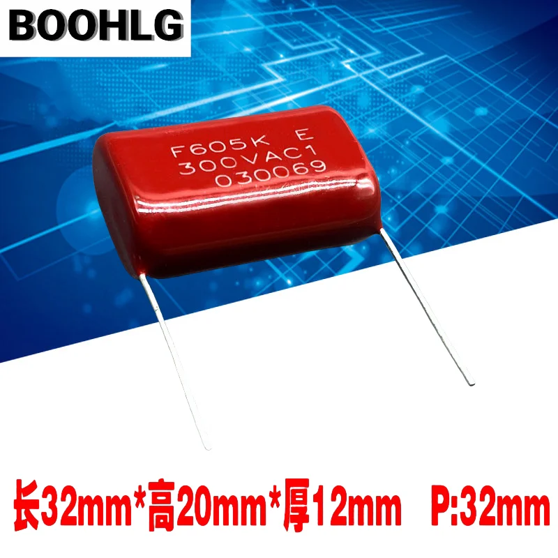 

2PCS SCC F CBB 605 6uf 6.0uf 5% 300vac 630v thin film capacitor high-frequency MPZ MPP