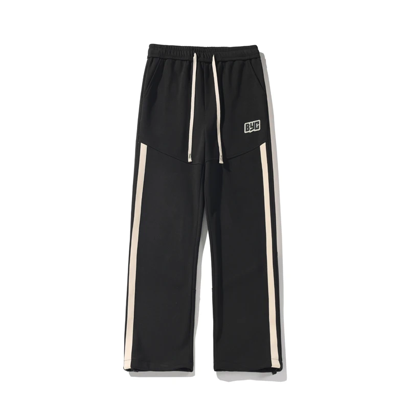 Men's Sweatpants Casual Baggy Jogging Pants Side Patchwork Straight Trousers Autumn New Male Oversize Harem Pants