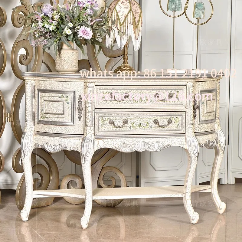 Customizable American retro entrance cabinet storage European painted foyer French light luxury partition decorative cabinet