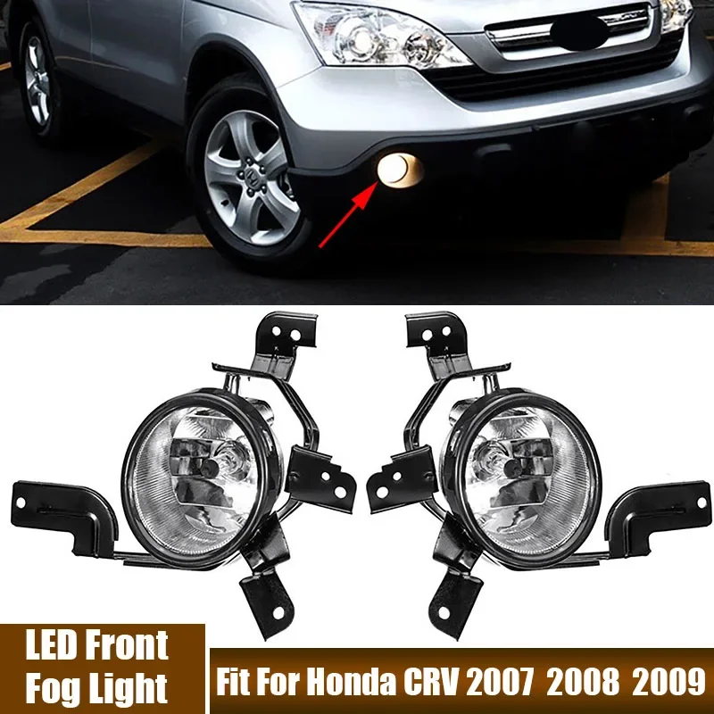 A Pair of Fog Light Kits H11 Bulb 12V LED Front Fog Lamp Fit For Honda CRV 2007-2009 Part Number 33951-SWA-H01 / 33901-SWA-H01