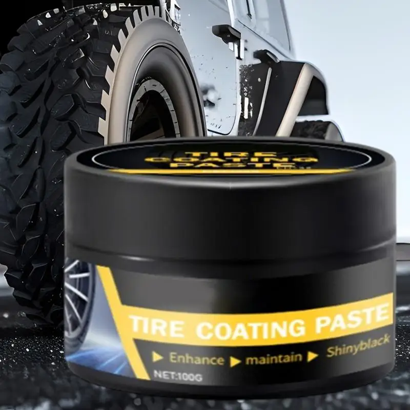 new 100g Tire Coating Wax Car Tire Retreading And Film Plating Cream Tire Shine Coating Wax Auto Rubber Parts Shiny Paste