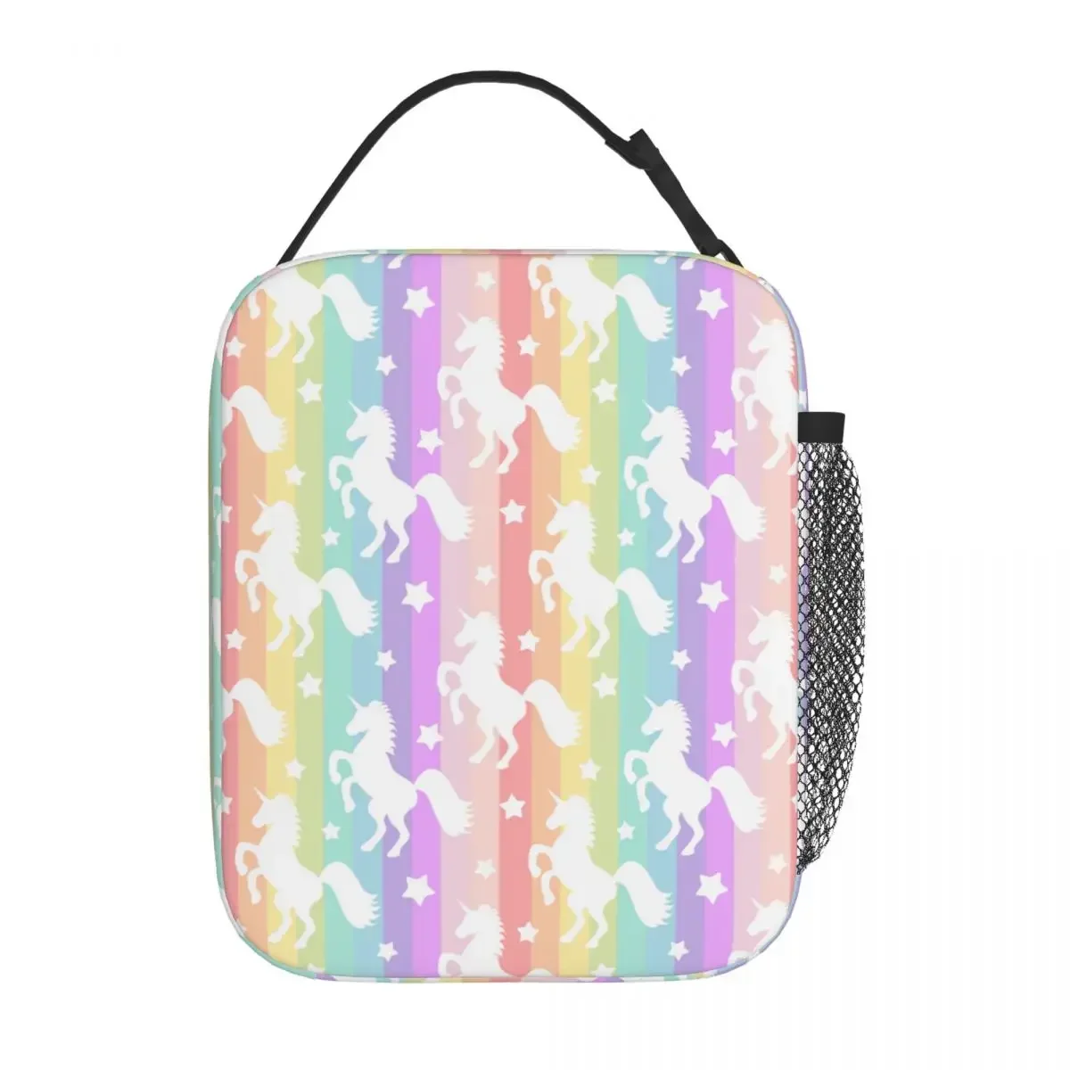 

Cute Unicorn Gift for Girl Daughter Rainbow Stripes Insulated Lunch Boxes Kawaii Unicorns Food Box Cooler Thermal Bento Box