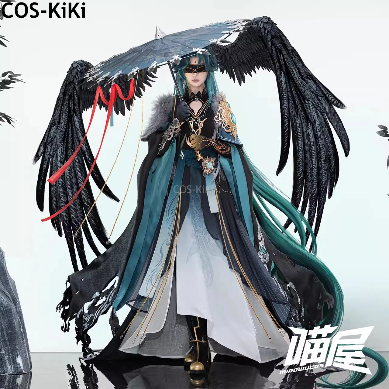 COS-KiKi Genshin Impact Xiao Umbrella-Holding Man Game Suit Antique Dress Uniform Cosplay Costume Halloween Party Outfit Men