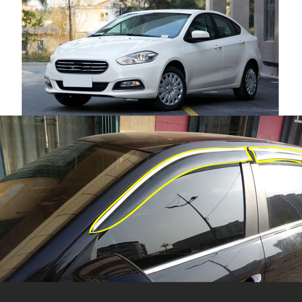 Car Sticker Plastic Window Glass Wind Visor Rain/Sun Guard Vent Parts For FIAT Viaggio 2012 2013 2014 2015 2016 2017 2018