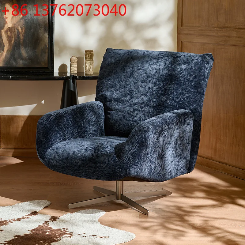 

Nordic light luxury petal chair designer single chair chenille rotating sofa chair