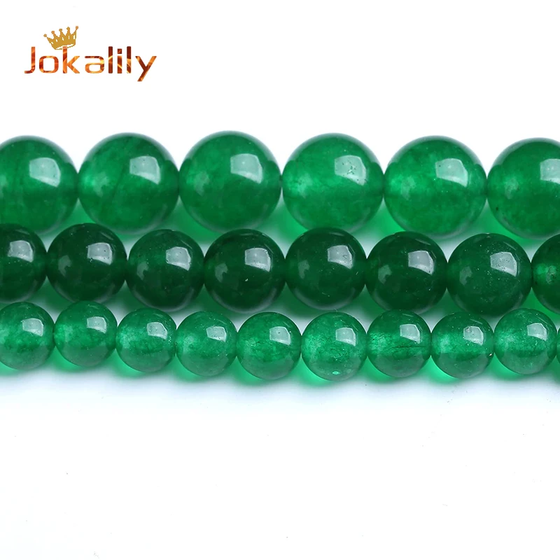 Natural Emerald Green Chalcedony Stone Beads Round Loose Beads For Jewelry Making DIY Bracelets Necklaces 4 6 8 10 12mm 15